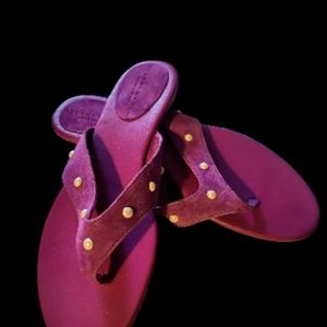 Gianni Marra Vero Cuoio Leather Italian Sandals with Pearl Accents Size 39 8.5